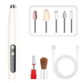 Cordless Electric Nail Drill, Professional Nail File 20,000RPM 3 Speeds, Portable Nail Drill Kit for Acrylic Polish Gel Removal, Manicure Pedicure Polishing Tool, DOCOCO 1902