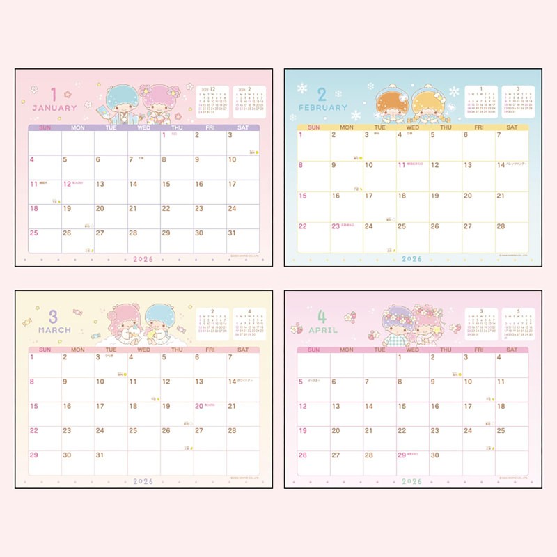Sanrio Ring Calendar, 2026, Little Twin Stars, Kiki Lara Paper,