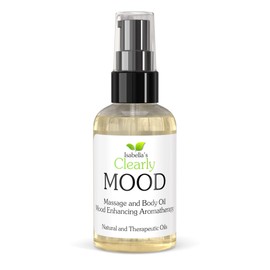 Clearly Mood Aromatherapy Body Oil, Therapeutic Essential Oils with Almond, Rose, Geranium | Natural Massage Oil for Moisturizing, for Couples, Date Night, and Mood Lifting (4 Fl Oz)