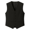 TruClothing Men's Black Waistcoat Wedding Business Party Plain Formal Suit