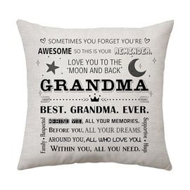 Aconesong You're Awesome Grandma Gifts Reminder Cushion Cover Throw Pillow Cover Gift for Grandma Idea Grandmother Birthday Mother's Day Cushion Case Decoration 45 x 45 cm (Grandma)