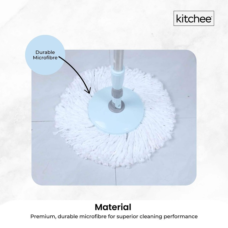 4X Kitchee Microfibre Mop Head Replacement for Kitchee Spin Mop