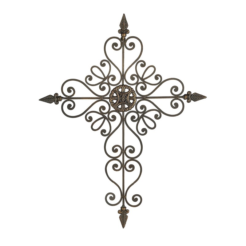 Retrome 27" H Metal Cross Wall Decor, Arrow Accents, Bronze………