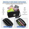 Bolsa Mano Cartera Tres Capas Organizador Monedero Mujer