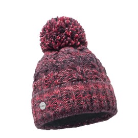 ELIMELI 19005 Women's Winter Hat Warm Knitted Hat with Bobble Slouch Beanie Women's for Winter Bobble Hat Made in EU Choice of Colours, fuchsia