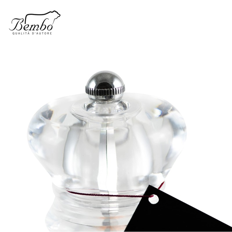 BEMBO Salt Mill - Transparent, Elegant Ceramic Movement with Pink