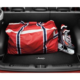 Mopar 82214650AB Carpet Cargo Mat Carpet Cargo Mat, Black, 36 oz. tufted nylon, Jeep logo. Cargo Mat covers cargo load floor protecting the vehicle carpet