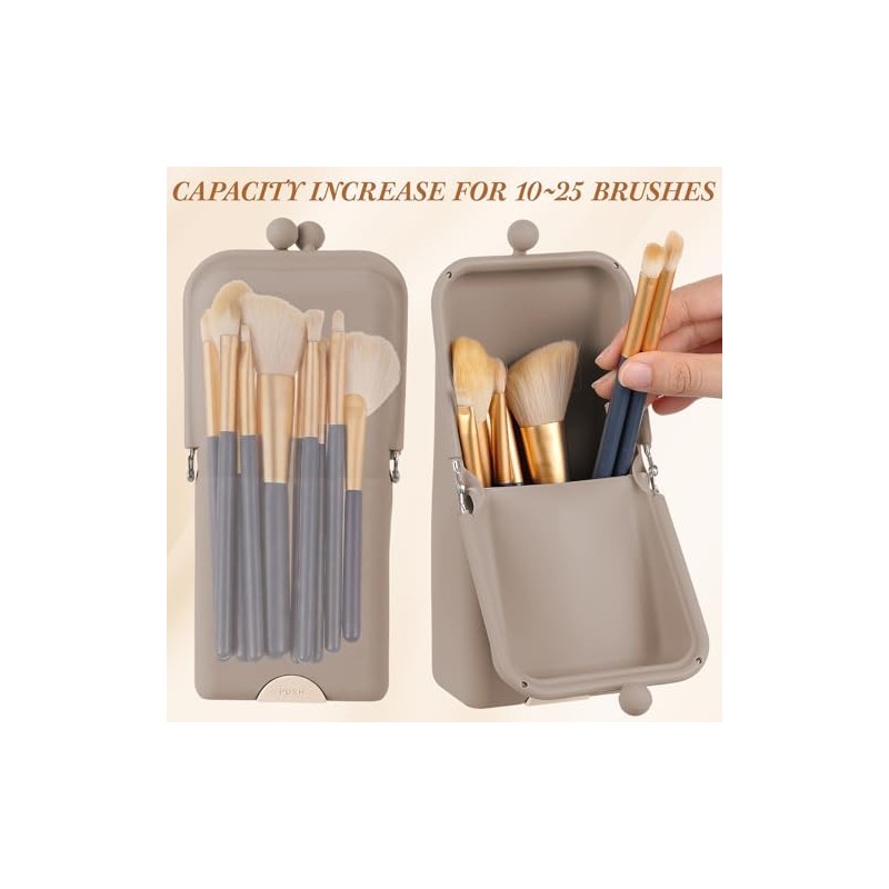 Makeup Brush Holder Travel, Compact Lightweight Accessory for Travel and