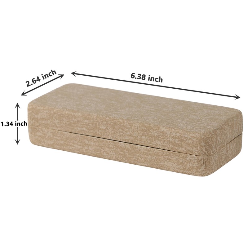Hard Shell Eyeglass Case 1 Pack (Beige) with Cleaning Cloth