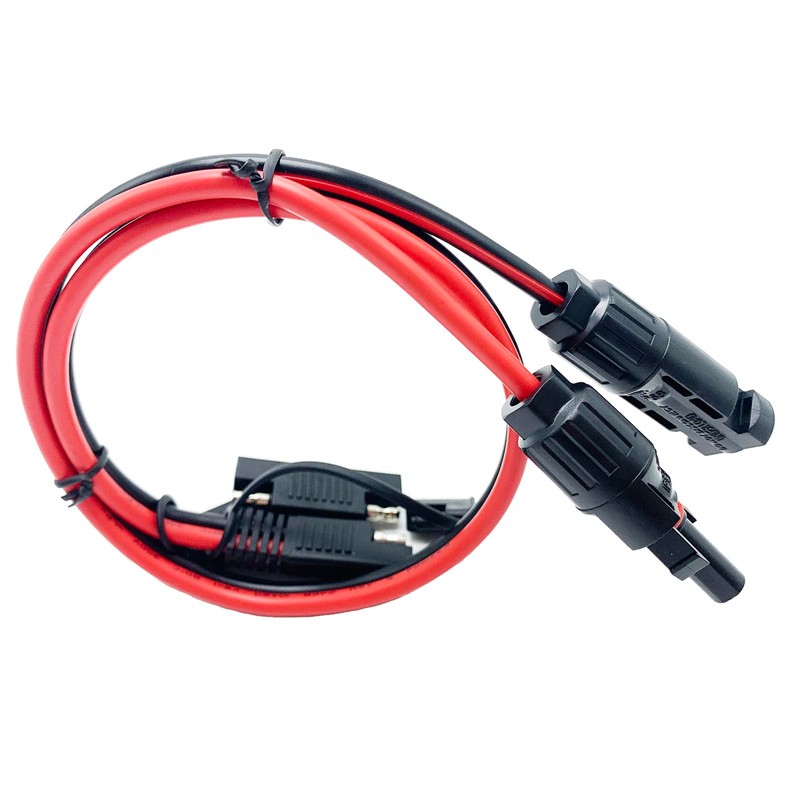 WBGADAM 0.6M 12AWG MC4 Solar Panel Connector to SAE Adapter