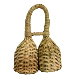 Caxixi from Africa, made of rattan, size: diameter: 3.15 inch, length: 6.7 inch
