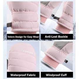 NociHah Winter Ski Mittens for Men & Women，Snow Mittens Cold Weather for Men Women，Windproof Touchscreen Anti-Slip for Skiing Snowboard