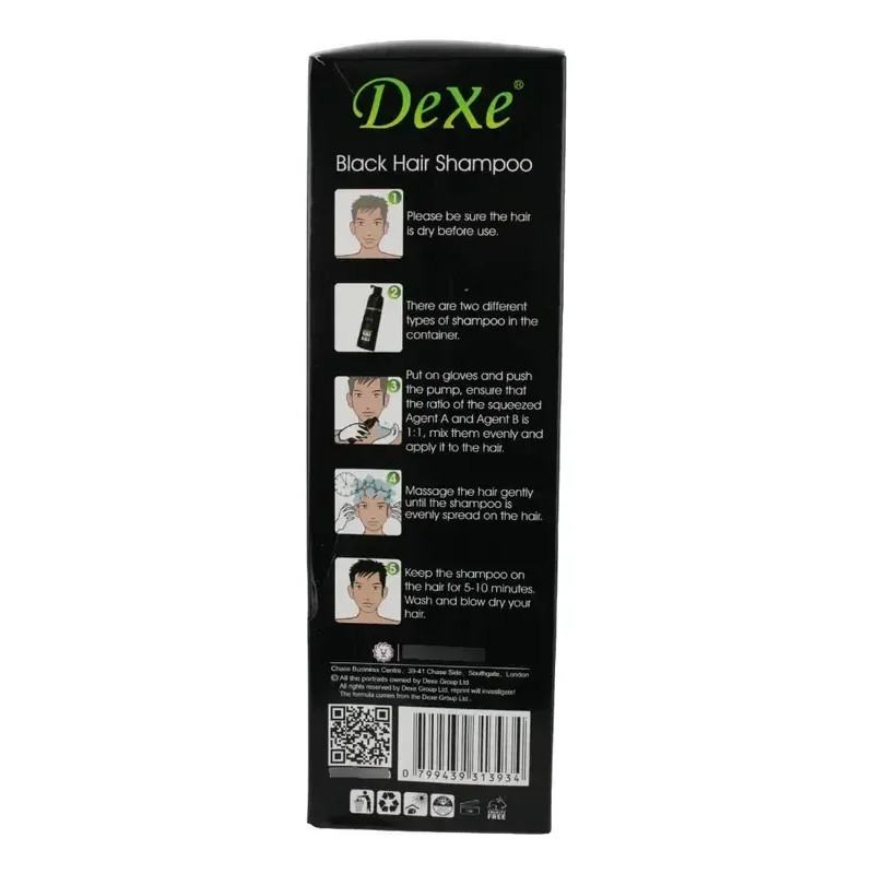 Shampoo Tinte Cubre Canas Dexe 400 Color Negro
