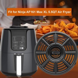 HEISENLIN 5.5QT Air Fryer Replacement Grill Pan for Ninja AF161 Max XL 5.5QT air fryers, Upgraded Grill Crisper Plate Tray Grate Rack Grid Shelf for Ninja Air Fryer, Dishwasher Safe, Nonstick