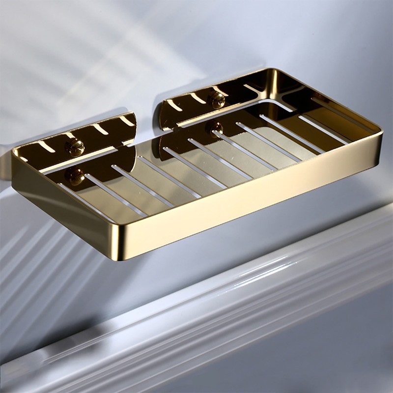 Wall Mount Stainless Steel Soap Holder Drain Rack Shelf for