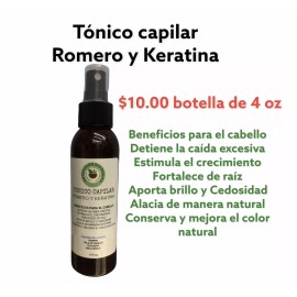 Emerald Life And Beauty tonico capilar Romero Y Keratina Para Cabello Lacio