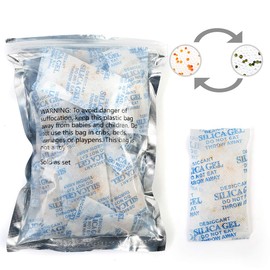 LotFancy Silica gel desiccant 10 g × 30 pieces, safe moisture absorber for dry storage, non-toxic, odourless (random new or old packaging)