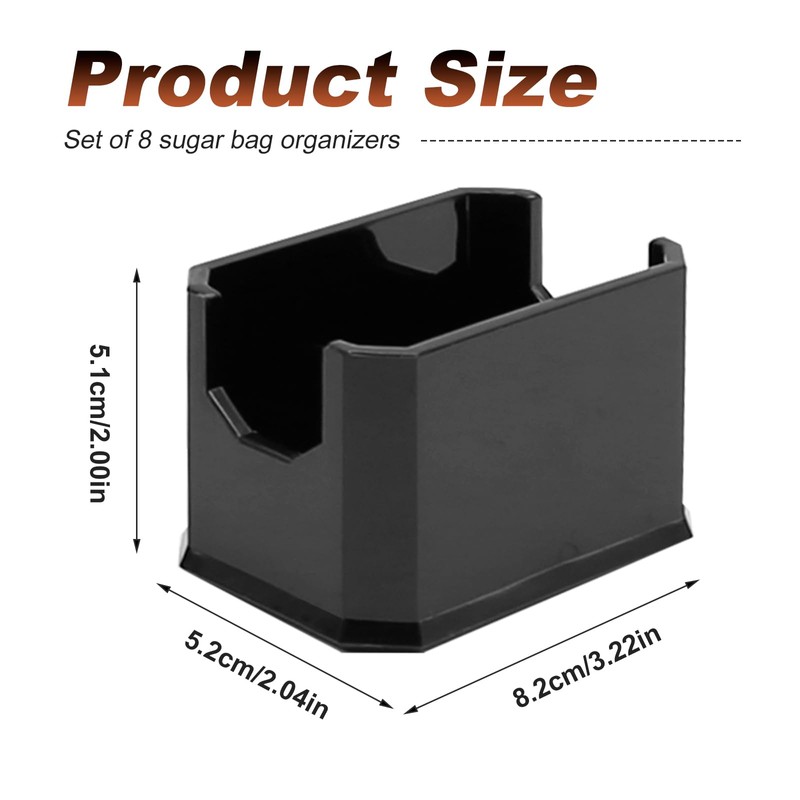 laffoonparts 8Pcs Sugar Packet Holders, Black Acrylic Plastic Sugar Bag