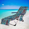Paisley Beach Chair Cover with Side Pockets Thick and Quick