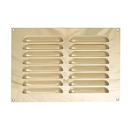 TIMCO Timloc - Brass 9x6 - Metal Internal Louvre Grille Vent Polished