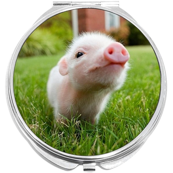NewCharms Baby Pig Compact with Mirrors - Perfect Pocket and