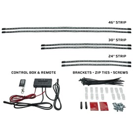 LEDGlow 6pc Multi-Color Slimline Flexible Truck Underbody Underglow Accent Neon LED Lighting Kit - 10 Solid Colors - 13 Patterns - Music Mode - Flex Tubes Contour Vehicle - Control Box & Remote