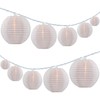SWEET SHINE White Lantern String Lights, 10 Waterproof Nylon Lanterns