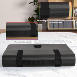 Vanulee 25 Pockets File Organiser Box Files Folder Document Organisers,Concertina File Expanding Folders for Paperwork A4 Paper Bill Receipt,Portable Filing Cabinets,A-Z and Blank Tabs,Matte Coloured