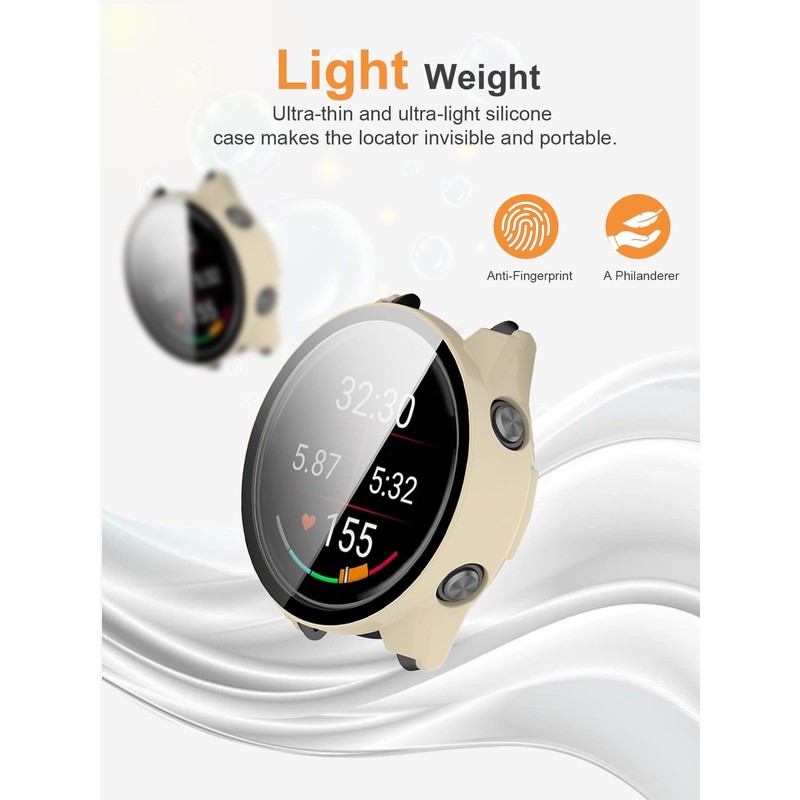 2 Pack,Case for Garmin Forerunner 570 47mm,daunke Ultra Slim Full