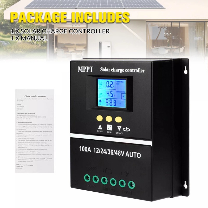 KEPEAK 60A/100A 12V/24V/36V/48 - 100A 12V/24V/36V/48V MPPT Charge Controller