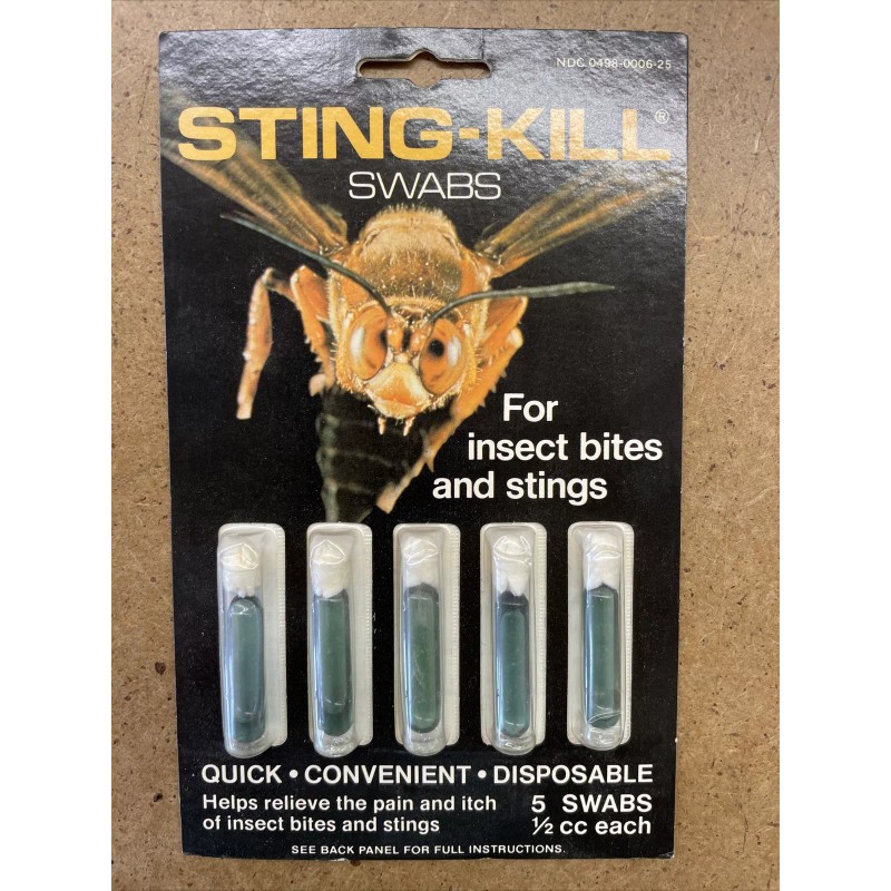 STING KILL DISPOSABLE SWABS, 5 per pack (6 Packs) 30