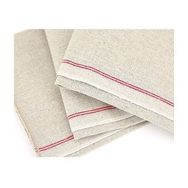 Vollum Baker's Couche Proofing Cloth 25.5 Inch x 35 Inch, 100% Pure French Flax Linen with Red Stripe
