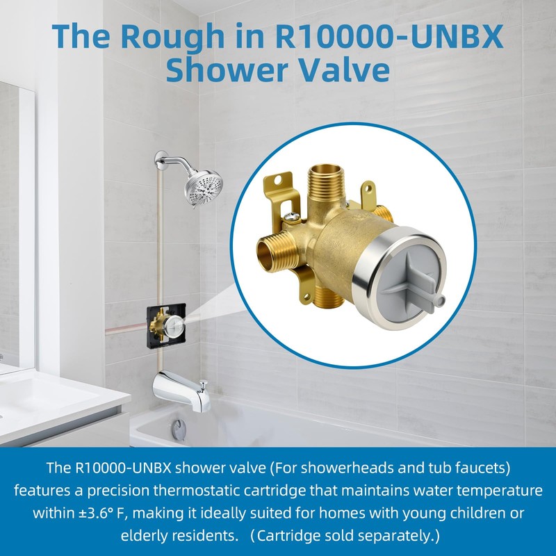 R10000-UNBX Shower Valve Replacement for Delta MultiChoice Universal Valve, 4-Port