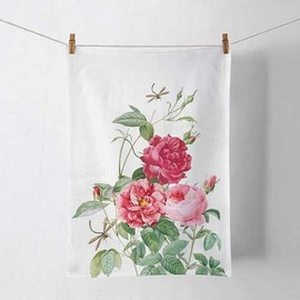 Ambiente Amber Pink Tea Towel Drying Towel Kitchen Towel Approx. 50 x 70 cm / 100% Cotton / Summer and Spring Collection, Pack of 1