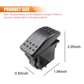 SKERJOVL 2-Pin Rocker Switch, 12V 20A SPST Momentary Toggle Switches, Waterproof Automotive Light Bar On-Off Switch Accessories for Car Boat Marine UTV ATV Truck RV (1PCS)