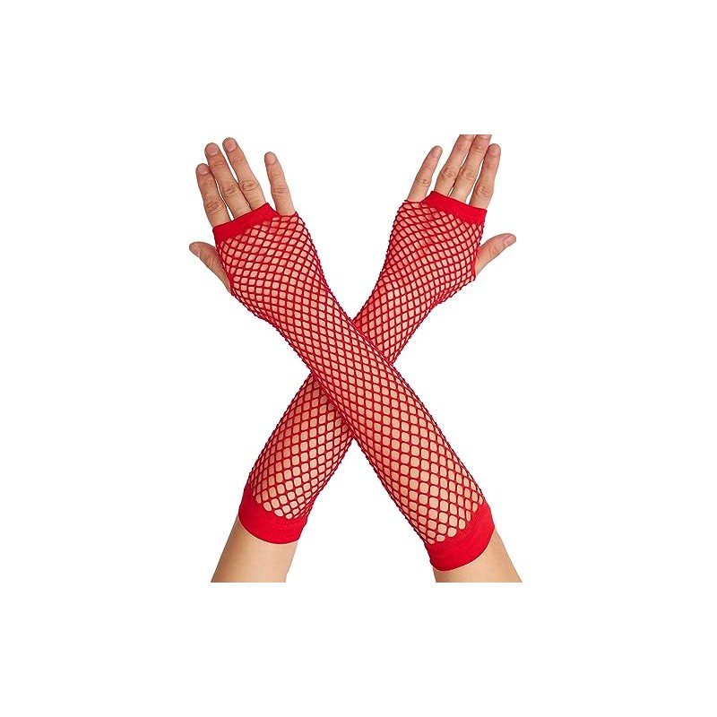 OTPEH Lone Fishnet Gloves Fingerless For Women Fish Net Arm