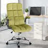 KCREAM Executive Office Chair,Velvet Office Chairs Green Chair with Lumbar