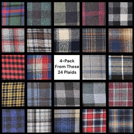 Andrew Scott Men's 4 Pack 100% Cotton Flannel Pajama Sleep Pant - Lounge Pants