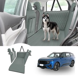 nuoozy Dog Car Seat Cover for Back Seat Compatible with Ford Edge L 2023 2024 Detachable Washable Car Dog Hammock Pet Backseat Travel Cushion (Black Green)