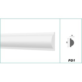 HEXIM O Wall Moulding Modern XPS Polystyrene White, 2 Metres Stucco Moulding Sytrop Moulding Moulding (20 Metres of Wall Mouldings FG2)