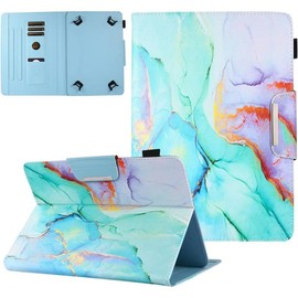 10 Inch Tablet Case, 10.1 Inch Tablet Cover, Multi-Angle Viewing Stand Case for 9.5-10.5 Inch Tablet - Color: Gr-Blue Marble