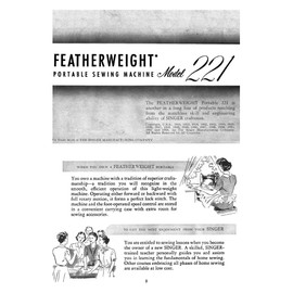 Singer Model 221 Featherweight Sewing Machine Instruction Manual Blue 50's Copy