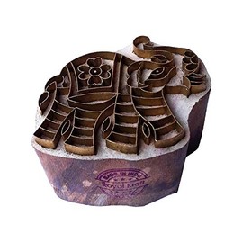 Royal Kraft Ethnic Print Block Brass Elephant Designs Wood Clay Stamp