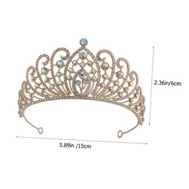 Ipetboom Baroque Style Rhinestone Bride Crown Tiara Elegant Wedding Headdress for Bridal Parties Photography Props and Special Occasions