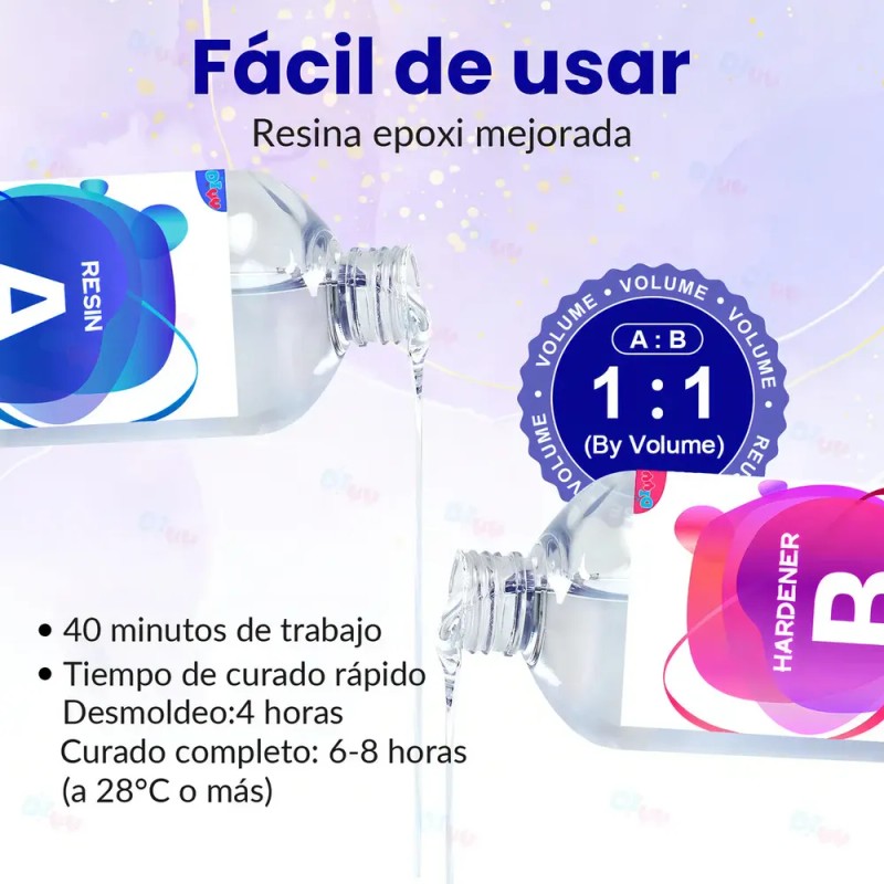 Kit De Resina Epoxi Transparente DiYY para Fundición y Revestimiento,