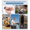 BAMBOO COOL Mens Pajama Set Summer Cooling Pjs Button Down
