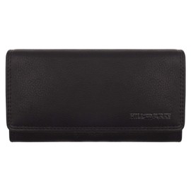 Hill Burry Leather Wallet, Real Vintage Leather, Long, Soft Wallet, RFID Leather, black