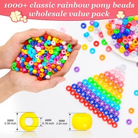 Eppingwin Beads and Bead assortments (1000 Pony Beads-White Solid)…