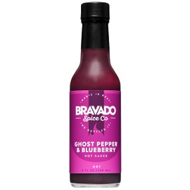 Ghost Pepper and Blueberry Hot Sauce By Bravado Spice FEATURED ON HOT ONES Gluten Free, Vegan, Low Carb, Paleo Hot Sauce All Natural 5 oz Hot Sauce Bottle Award Winning Gourmet Hot Sauce