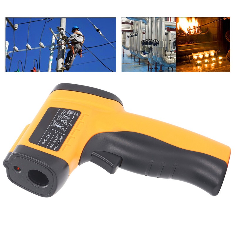 Industrial Infrared Thermometer LCD Digital Handheld Temperature Measuring Gun for